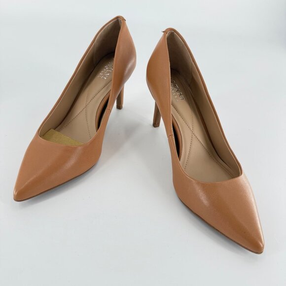 Alfani Step N Flex Womens Pointed-Toe Heels Size 7M Caramel Tan Faux Leather Com - Picture 1 of 11